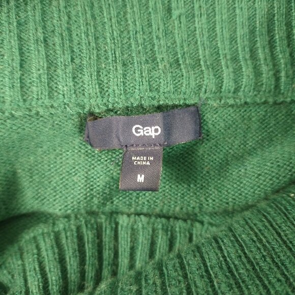 Gap Womens Cowl Neck Sweater Green Long Sleeve Wool Blend Sz Medium - Picture 5 of 5